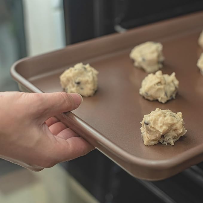HAPPIELS 9 x 13-Inch Nonstick Quarter Sheet Pan Set of 2 | Non-Toxic, Rimmed - Image 3
