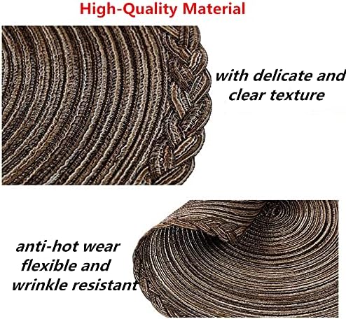 Placemats, Round Braided Placemats for Dining Table Diameter 15 inch