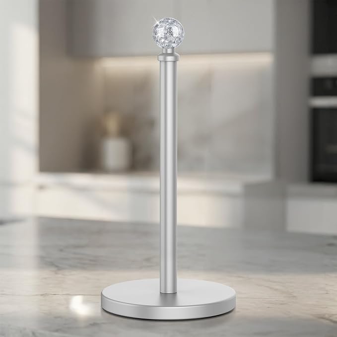 Paper Towel Holder Countertop Silver, Unique Silver Ball Decor, Brass Paper by Unknown