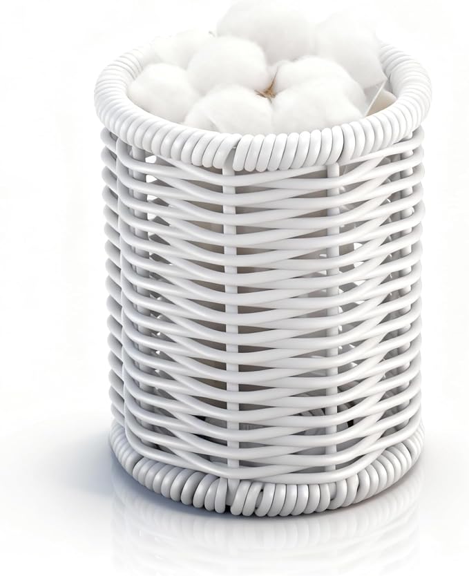 Rattan Jars, Rattan Desk Organizer, Bathroom Essentials Accessories Decor by Dealpoli