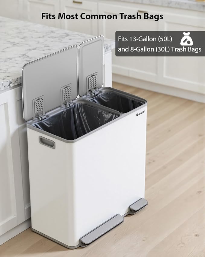 Lovewind Dual Trash Can, 14 + 6 Gallon Garbage Can - Image 7