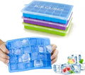 Ice Cube Tray with Lid and Bin, 3 Pack 72 Cubes Silicone Plastic Ice Cubes Trays by Orounla