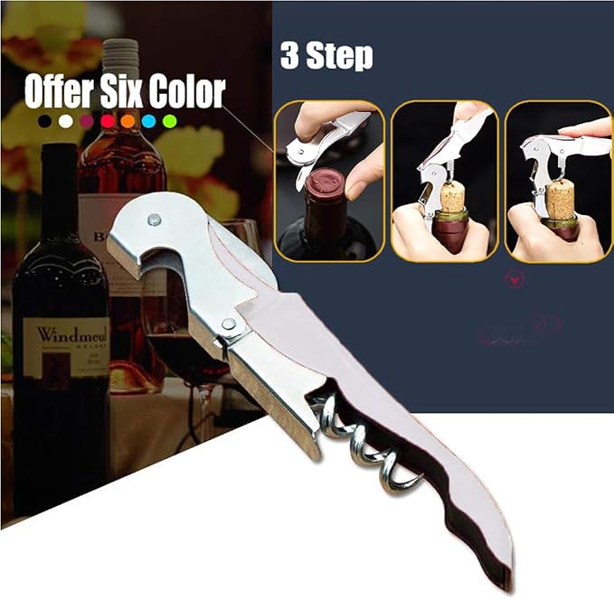 Professional Waiter Corkscrew Wine Openers Set, Heavy Duty Stainless Steel - Image 7