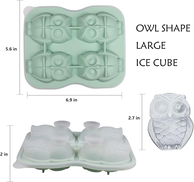 Cute Owl Ice Cube Mold, Owl Shapes Ice Cube Tray, Silicone Ice Mold Fun Shapes - Image 2