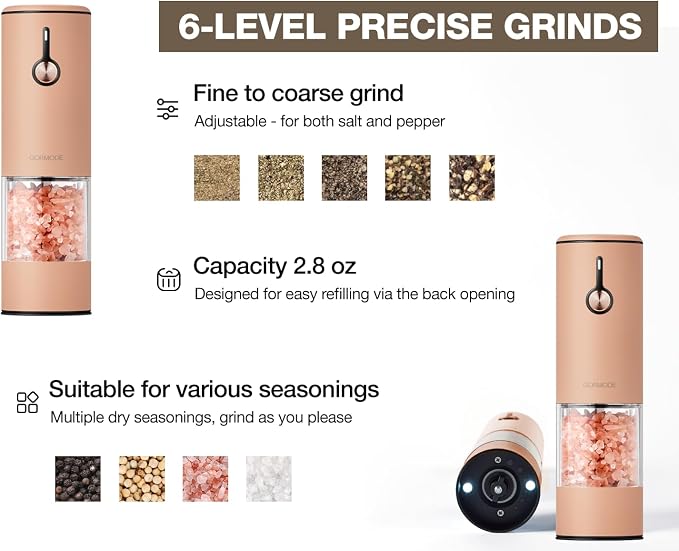 Electric Pepper Grinder and Salt Mill Set - Image 5