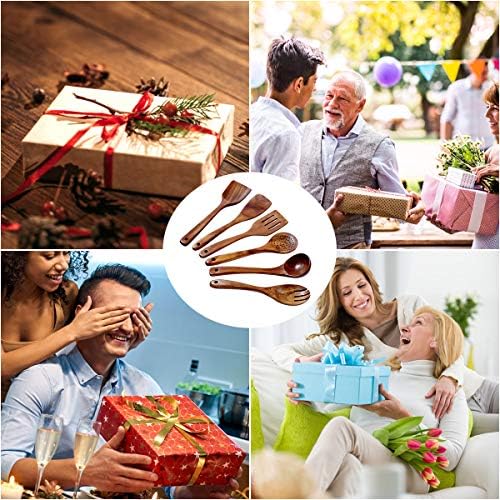 Wooden Kitchen Utensil Set Uncoated Dishwasher Safe Bamboo Cooking