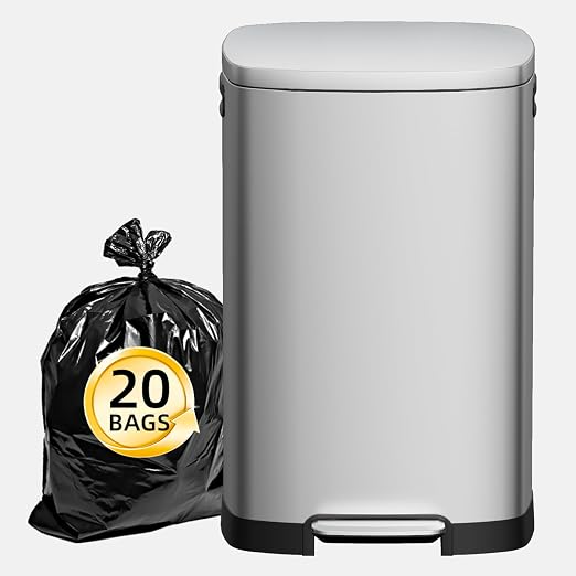 KUK 13 Gallon/50L Stainless Steel Kitchen Trash Can by KUK
