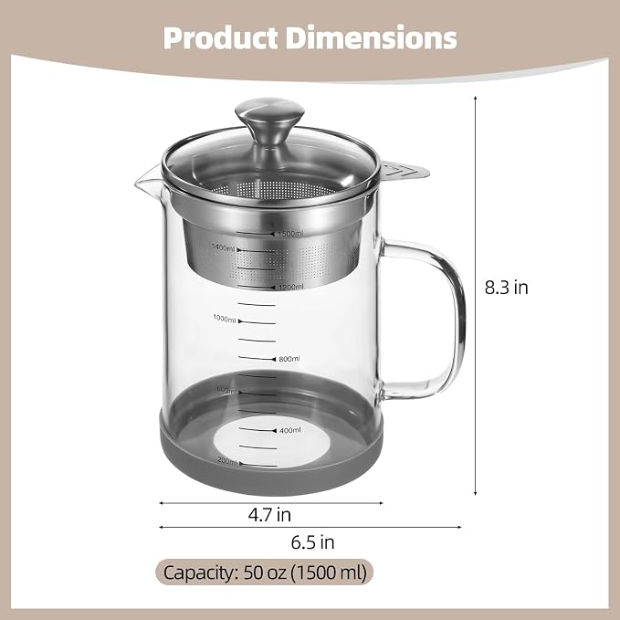 Greek Yogurt Strainer, 50 oz Nut Milk Strainer, Juice Food Strainer, Glass - Image 4