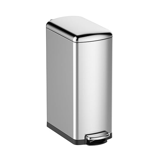 Garvee Slim Kitchen Trash Can 8 Gal, Skinny Stainless Steel Garbage Can by Garvee