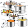 Aufranc 10-Piece Pots and Pans Set, Stainless Steel Cookware Set- Includes by Aufranc