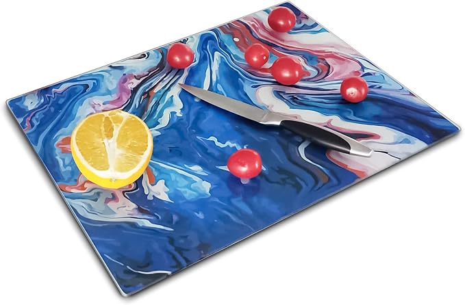 VASUHOME Glass Cutting Board, 16 * 12 inch Set of 1 Tempered Glass Cutting Board by VASUHOME