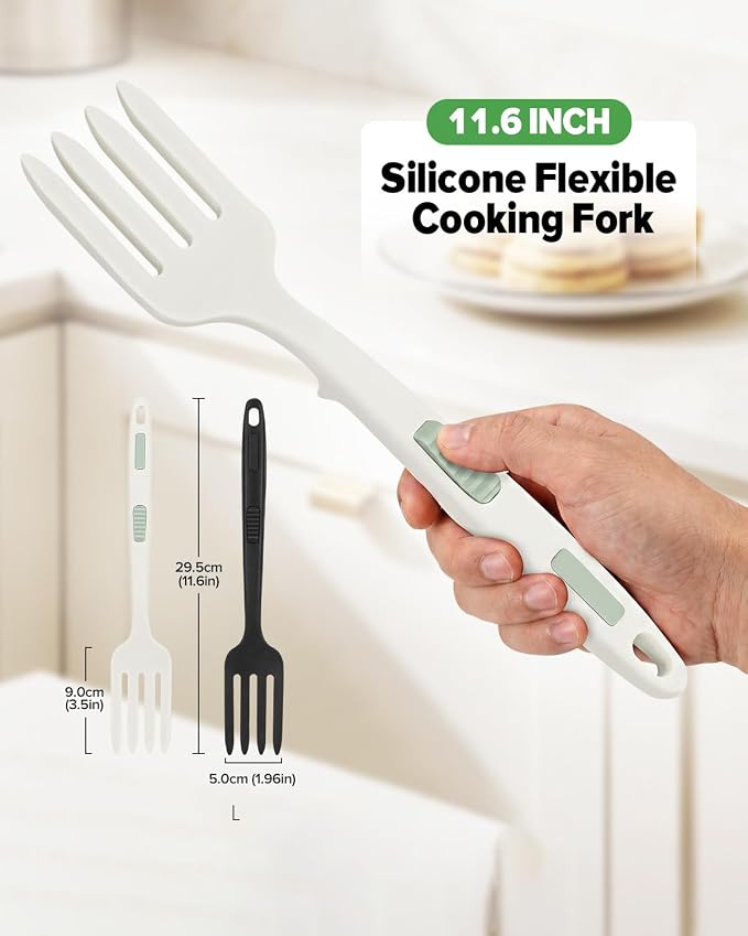 Silicone Flexible Cooking Fork, 11.6 Inch Heat Resistant, Large Non Stick - Image 8