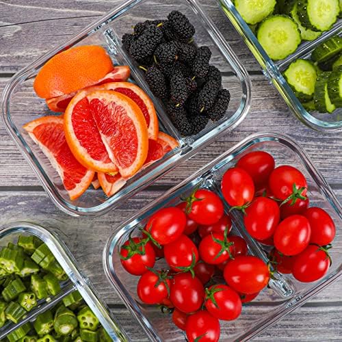 KOMUEE 10 Packs 30oz Glass Meal Prep Containers
