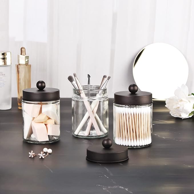 Apothecary Jar Canisters Bathroom Vanity Organizer - Image 7