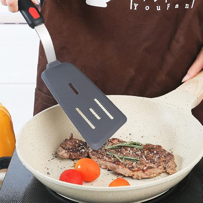 Hotec Silicone Spatula Turner for Nonstick Cookware, Cooking Spatulas 600°F - Image 6