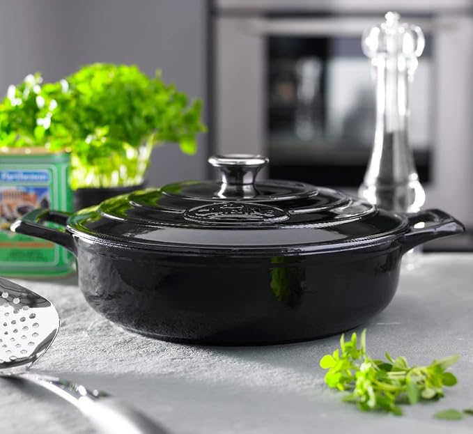 La Cuisine Enameled Cast Iron Braiser Sauté Pan Shallow Casserole - Image 5