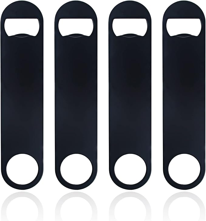 KTOJOY 4 PACK Stainless Steel Flat Bottle Opener, Beer Bottle Opener, by KTOJOY