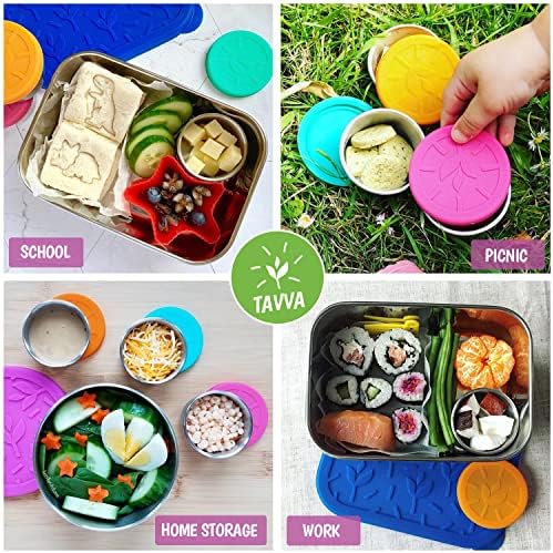 TAVVA 3 X 1.5oz Condiment Containers with Lids, Leakproof Silicone