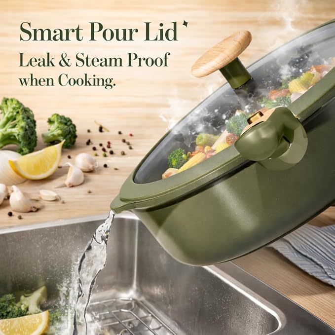 CAROTE 18 Pcs Ceramic Cookware Set Detachable Handle, Non Toxic Pots and Pans - Image 5