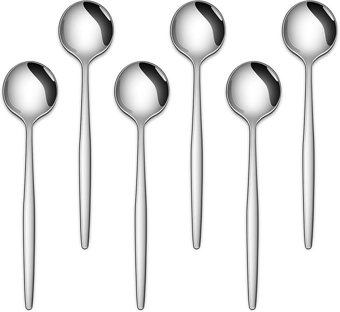 5.1 Inches Stainless Steel Coffee & Tea Spoon, 6-Piece Cute Mini Spoons by DEHOVKitchen
