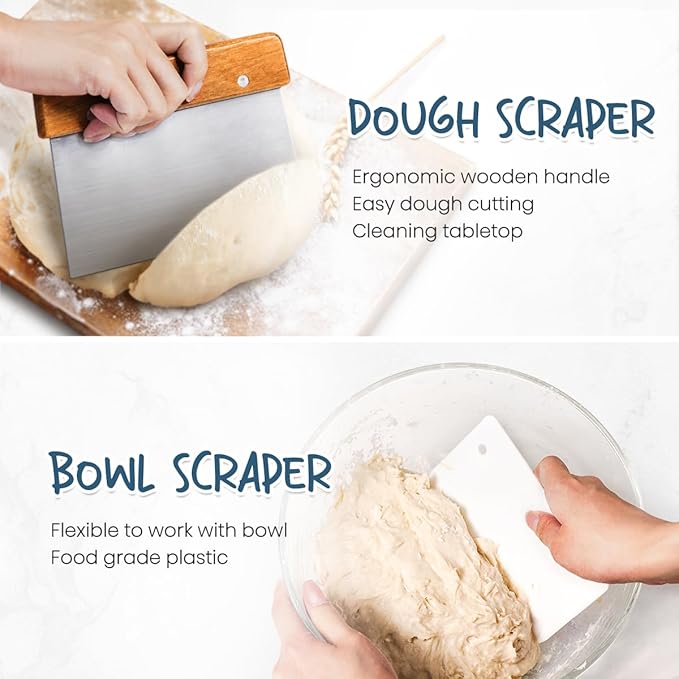 Rorecay Banneton Bread Proofing Baskets Set of 2, 10 Inch Oval Cane Sourdough - Image 5
