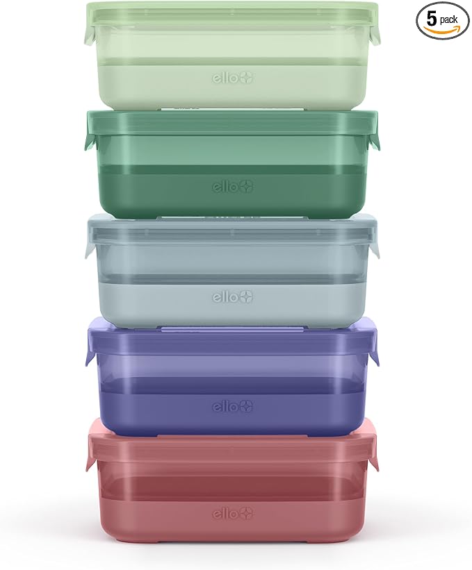 Ello Plastic 3.7 Cup Meal Prep Set 10 Pc, 5 Pack Set by Ello
