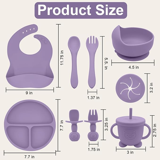 Silicone Baby Feeding Set | Baby Led Weaning Supplies Includes Suction Bowls - Image 2