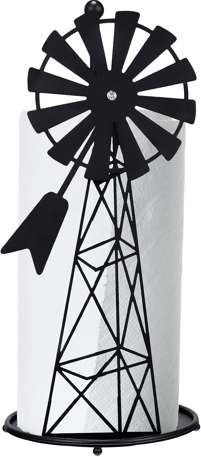 Vesici Windmill Paper Towel Holder Western Farmhouse Standing Paper Towel Roll by Vesici