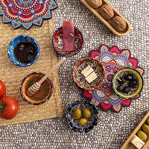 Turkish Ceramic Pinch Bowls Set of 6 – Small Dipping Bowls for