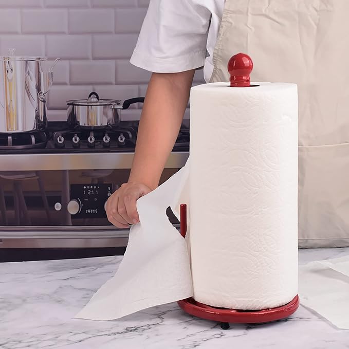 Red Cast Iron Paper Towel Holder - Image 4