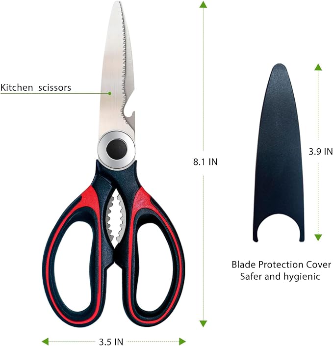 Kitchen Scissors 2 Pack Kitchen Shears All Purpose Heavy Duty Dishwasher Safe - Image 8