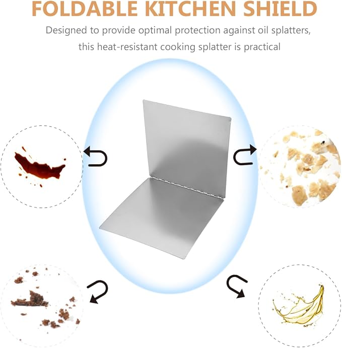 ABOOFAN Stainless Steel Oil-Proof Kitchen Shield 11.8 Inch Foldable Grease - Image 2