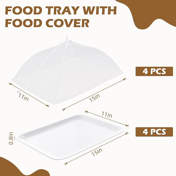 Baderke 8 Pack Plastic Serving Trays - Image 2