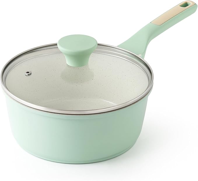 SENSARTE White Ceramic Nonstick Saucepan by SENSARTE