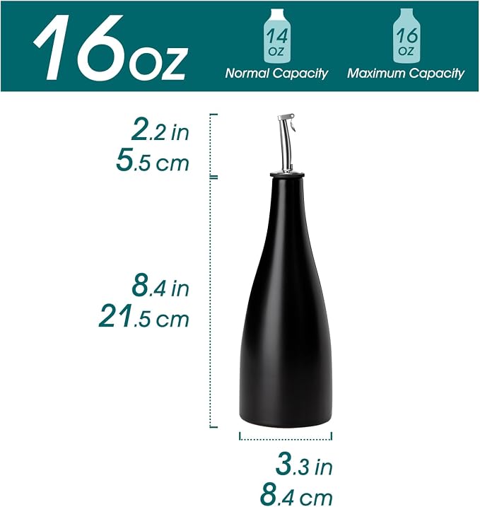 vancasso 16 Oz Ceramic Olive Oil Dispenser Bottle, Bottle Dispenser - Image 2