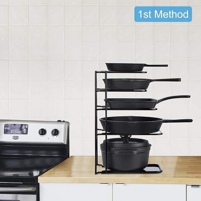 Toplife 2 Pack Heavy Duty Pan Organizer, 5 Tier Pot and Pan Organizer Rack - Image 4