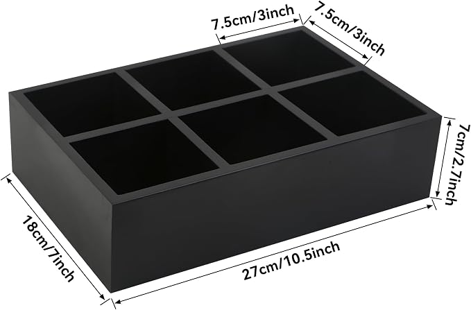 Tea Bag Box Wood Black 6 Compartments Tea Bag Organizer Drawer Storage - Image 6