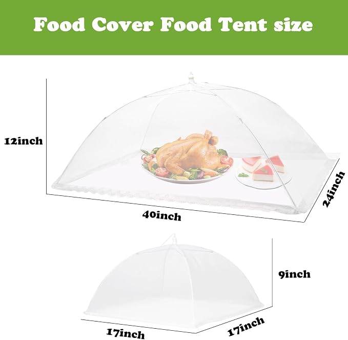 6 Pack Food Covers for Outside Mesh, Food Nets for Outdoors Large Food Covers - Image 3