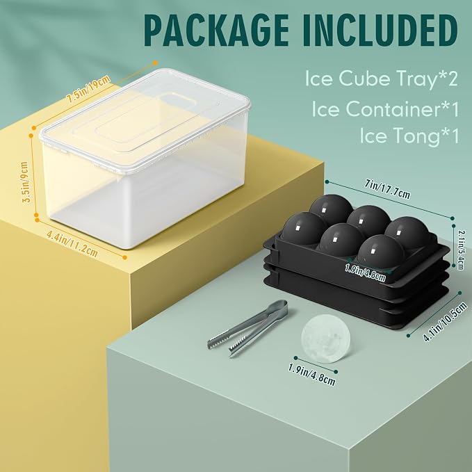 WIBIMEN Large Ice Cube Molds, Big Round Whiskey Ice Cube Trays - Image 4
