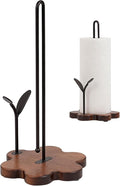 Wooden Paper Towel Holder Countertop, Floral Base by TOCEMEI