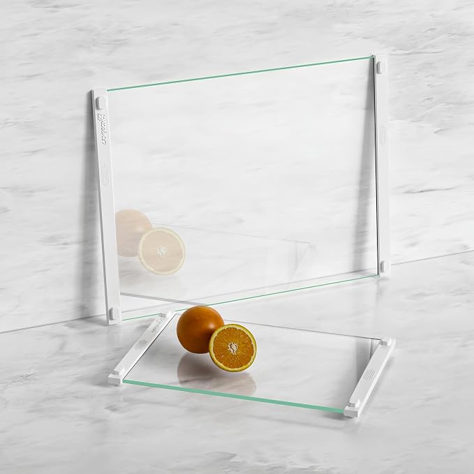 2Pcs Glass Cutting Boards for Kitchen, No Scratches/Microplastic-Free/Non Toxic by TemperedGlassManufacturer