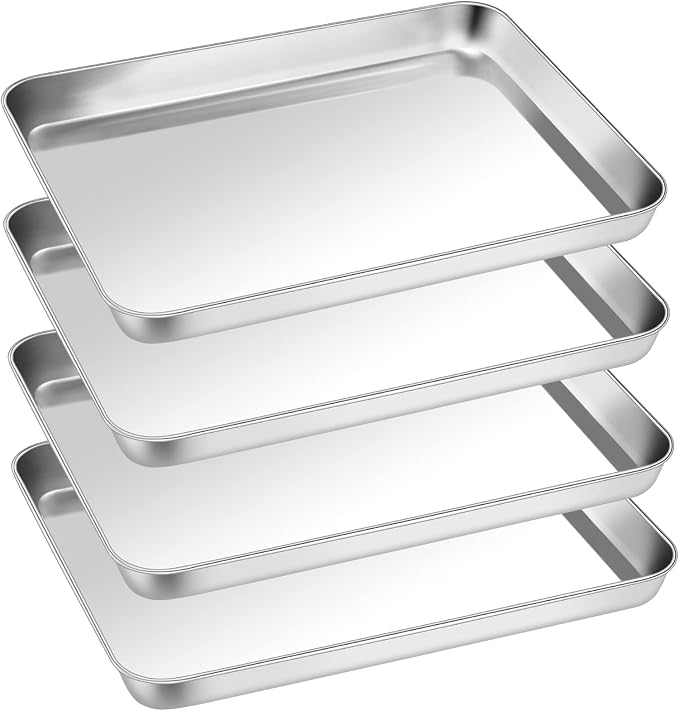 P&P CHEF 12.5 Inch Baking Cookie Sheet, Oven Pan Tray Stainless Steel Sheet Pan by PPCHEF