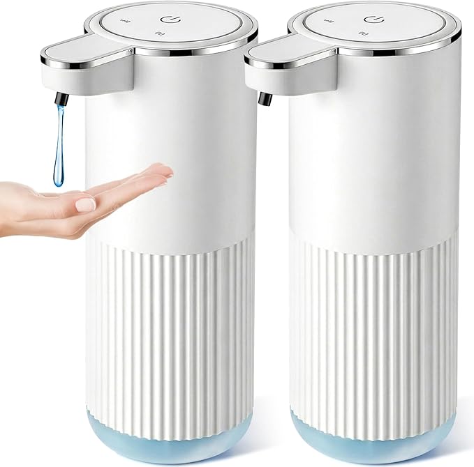 RYTOXILO Automatic Soap Dispenser, 2 Pack White Touchless Liquid Soap Dispenser by RYTOXILOBrightenUpYourHome