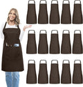 15 Pcs Adult Aprons Bulk with Pockets Adjustable Bib Chef Apron by IMERAGO