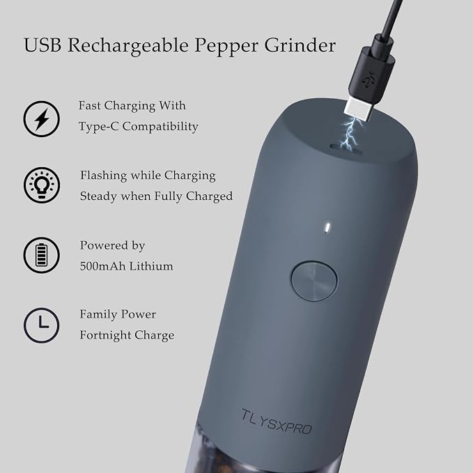 TLYSXPRO Electric Salt and Pepper Grinder Set - Image 5