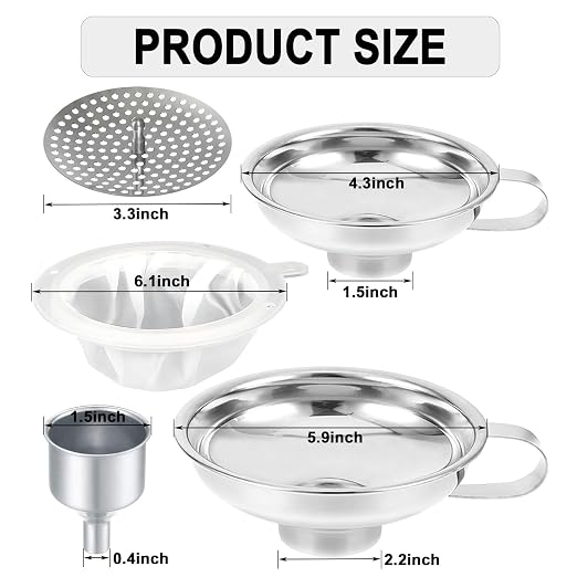 Stainless Steel Food Canning Funnels - Image 2