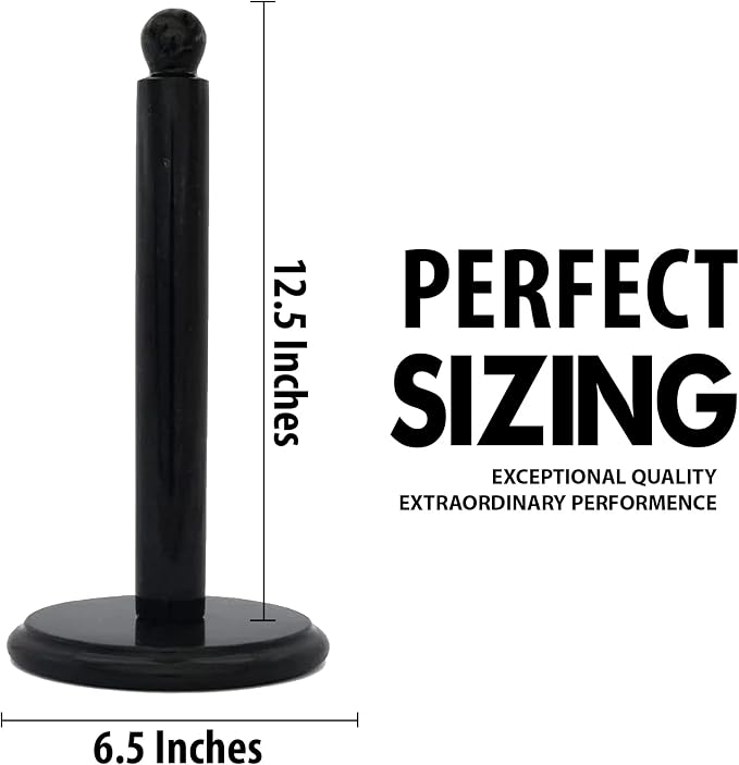 Black Marble Paper Towel Holder – Handmade Heavyweight Stand - Image 5