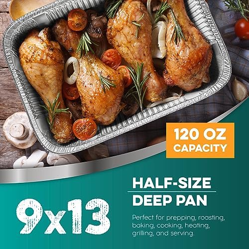 Aluminum Pans 9x13 [10 Pack] Aluminum Foil Trays - Disposable for