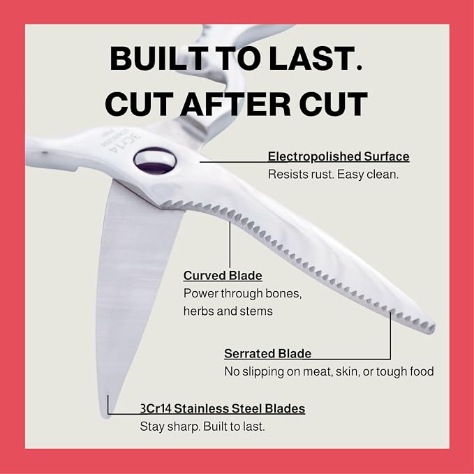 Heavy Duty Kitchen Scissors for Food — All Purpose Cooking Scissors, All - Image 4