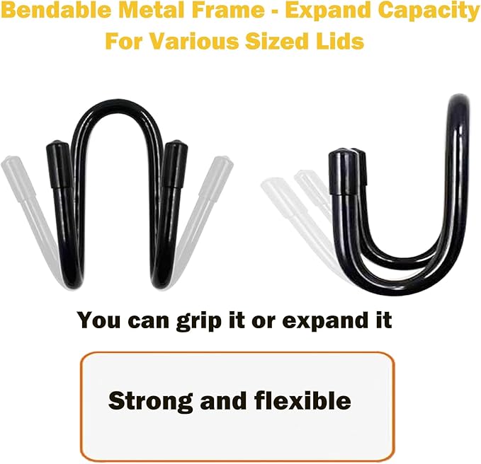 2 Pack Pot Lid Organizer Rack, No Drilling Adhesive Wall/Door Mounted Rustproof - Image 9